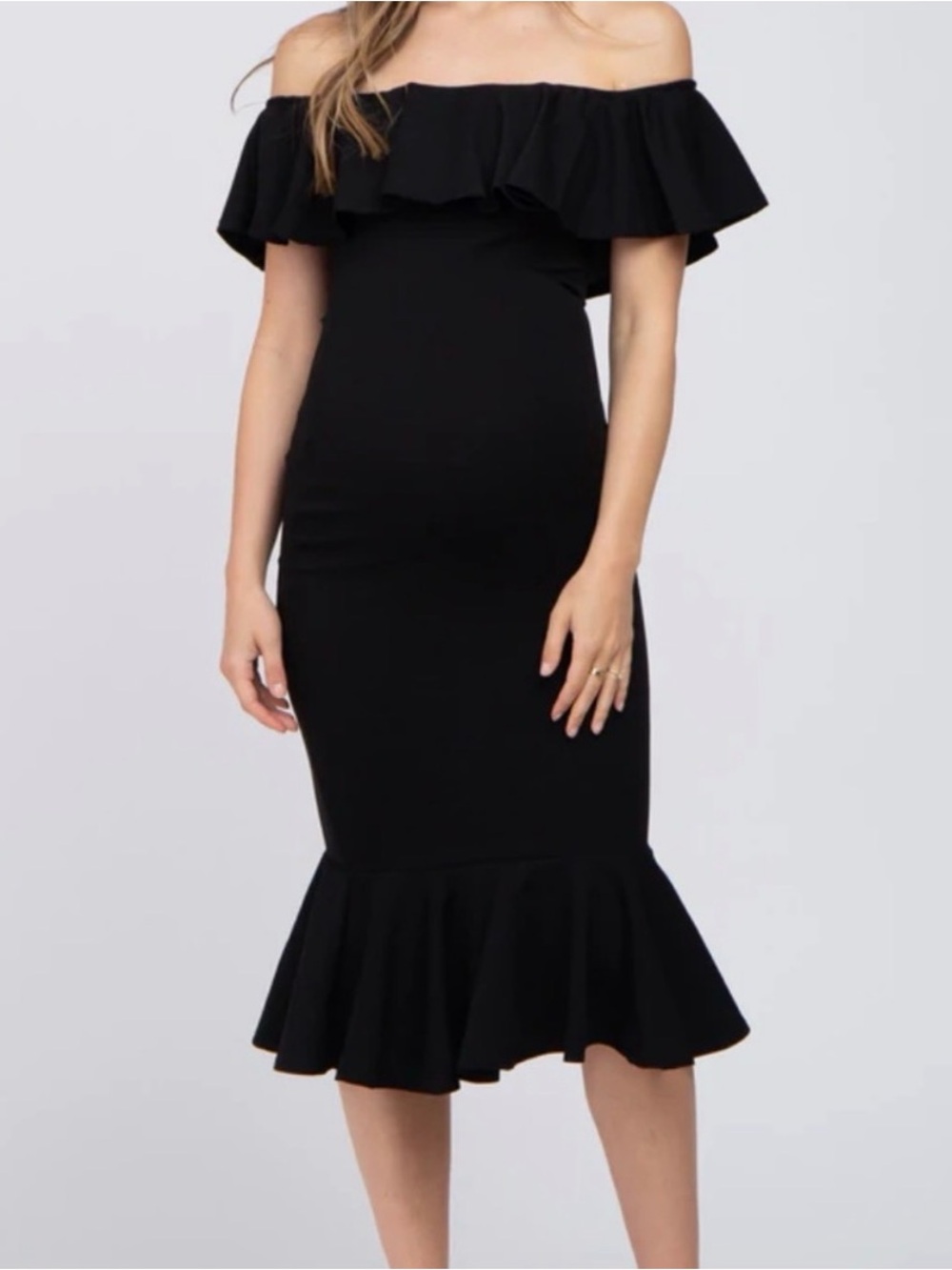 Off-Shoulder Mermaid Maternity Dress